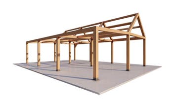 Douglas schuur constructie zadeldak 3x9mt met aanbouw 3x9mt., Tuin en Terras, Tuinhuizen, Ophalen, Tuinhuis, Nieuw, Zonder ramen