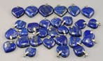 Lapis Lazuli Edelsteen Hartvormige hangers - Hoogte: 36 mm -