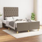 vidaXL Bedframe zonder matras 120x190 cm stof taupe, Verzenden, Nieuw, 190 cm of minder, Twijfelaar