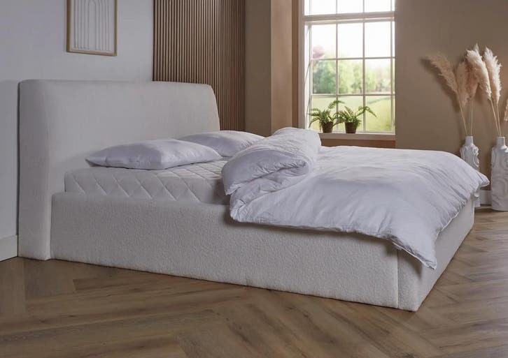 ACTIE! Bedframe Palma 180 200 wit, Huis en Inrichting, Slaapkamer | Boxsprings, 180 cm, 200 cm, Tweepersoons, Nieuw, Verzenden