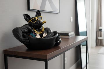 Decoratieve schaal BULLDOG 30 cm handgemaakte schaal met, Ophalen of Verzenden, Nieuw