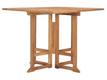 Teakhouten Tuintafel Opvouwbaar – 90x90 cm Massief Hout, Tuin en Terras, Tuintafels, Verzenden, Nieuw