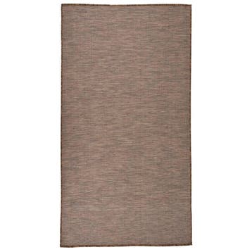 vidaXL Buitenkleed platgeweven 80x150 cm bruin, Verzenden, Nieuw, Bruin