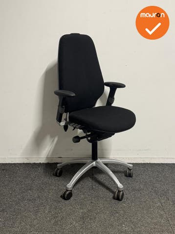 RH Logic 400 - Bestaande zwarte stoffering  - zilvergrijs vo, Werkplek, Ophalen of Verzenden, Gebruikt, Stoel