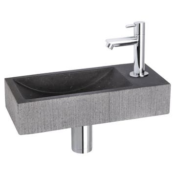 Fonteinset Differnz Ribble Natuursteen 38x18x8 cm Zwart Met, Ophalen of Verzenden, Nieuw, Overige typen