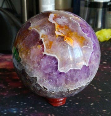amethist Bol - Hoogte: 8 cm - Breedte: 8 cm- 768 g