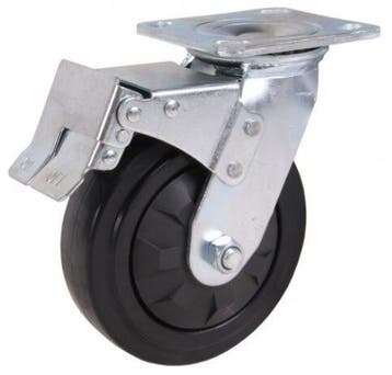Zwenkwiel + rem 150x45mm PU 360KG, Verzenden, Nieuw