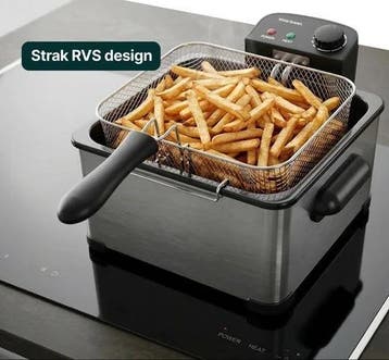 Frituurpan - 5 Liter - 3 Manden - Friteuse, Verzenden, Zo goed als nieuw, Duo-friteuse