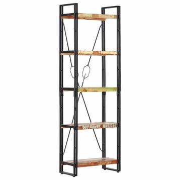 vidaXL Boekenkast met 5 schappen 60x30x180 cm massief, Huis en Inrichting, Minder dan 50 cm, Verzenden, Nieuw, 150 tot 200 cm