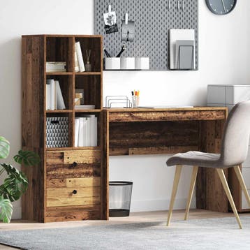 vidaXL Bureau Oudhout 145,5 x 40 x 127 cm 2 st, Huis en Inrichting, Bureaus, Verzenden, Nieuw