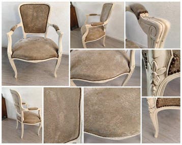 Bijzetstoel - Hout - fauteuil in Louis XV-stijl