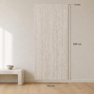 SPC Wandpaneel Embossed Beige met Reliëf 280x122 cm 201, Nieuw