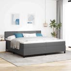 vidaXL LED Box Spring Bed Lichtgrijs en wit. 200 x 200 cm, Verzenden, Nieuw