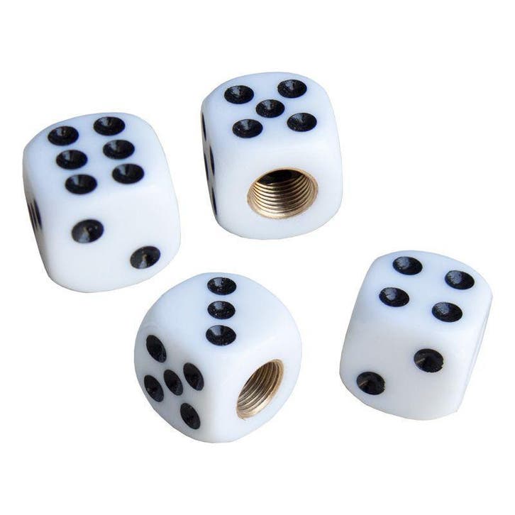 Simoni Racing ventieldoppen White Dice Wit/Zwart 4 stuks, Auto diversen, Auto-accessoires, Ophalen of Verzenden