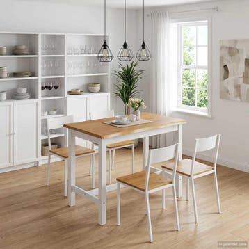 vidaXL Hoge bartafel EKAI Wit 112 x 70 x 91 cm Massief, Huis en Inrichting, Tafels | Eettafels, Verzenden, Nieuw