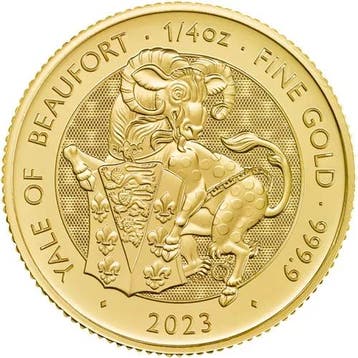 Gouden Tudor Beast Yale of Beaufort 1/4 oz 2023, Verzenden, Losse munt, Goud