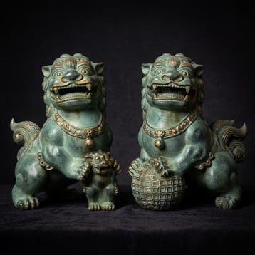 Beeld, Exclusieve Set Foo Dogs 22 cm / 4.8 kg - 22 cm -