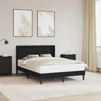 vidaXL Bedframe met LED-stripverlichting Zwart 120 x 190 cm, Verzenden, Nieuw, Zwart, Overige materialen