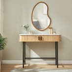 Consoletafel Tvedestrand 100x50x76 cm marmerlook wit en hout, Huis en Inrichting, Tafels | Sidetables, Verzenden, Nieuw