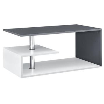 Salontafel Haarlem rechthoekig wit en donkergrijs 90x50x41 c, Verzenden, Nieuw