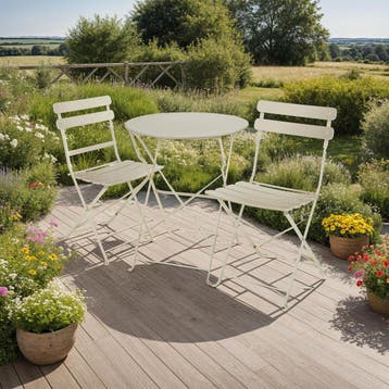 Bistrotafel set Frieda, inklapbaar voor 2 personen - crème, Verzenden, Nieuw