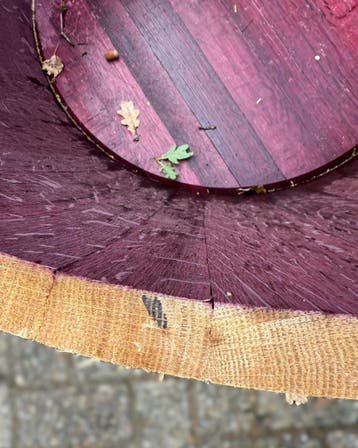XXL Half wijnvat 400L vat - Eikenhout - Bloembak - Vijver, Rond, Ophalen of Verzenden, Zo goed als nieuw, Balkon