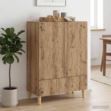 vidaXL Dressoir Artisanaal eiken 66 x 34,5 x 95 cm Bewerkt, Verzenden, Nieuw, Overige houtsoorten, Minder dan 50 cm