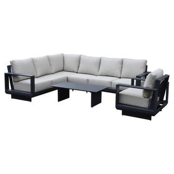 Avellino hoek loungeset 6 delig antraciet aluminium soft, Ophalen of Verzenden, Nieuw, Aluminium