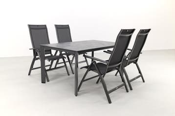 Kettler Legato/Edge verstelbare aluminium tuinset voor 4, Tuin en Terras, Verzenden, Nieuw, Overige materialen, Tuinset