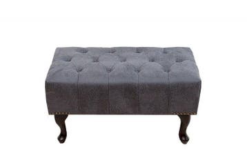 Elegante Chesterfield voetenbank antiekgrijs met, Ophalen of Verzenden, Nieuw