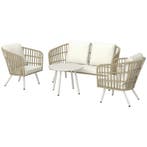TRUUSK Polyrattan Tuinmeubelset - 2-zits Sofa Stoel Tafel -, Verzenden, Nieuw