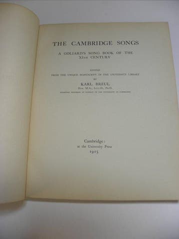 Karl Breul - The Cambridge Songs - 1915