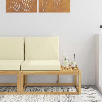 vidaXL Buiten Eind Sofa Wit 91 x 63 x 73 cm Massief, Verzenden, Nieuw