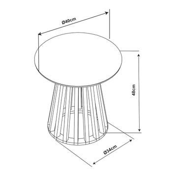 Bijzettafel Buzzard rond Ø40x48 cm zwart [en.casa], Huis en Inrichting, Tafels | Bijzettafels, Verzenden, Nieuw