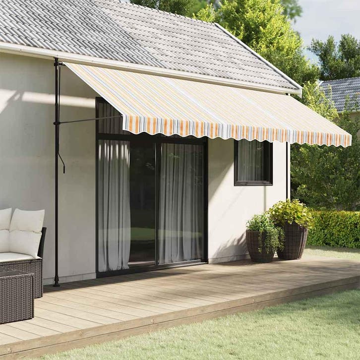 vidaXL Vervangingsdoek voor luifel gestreept 4,5x3,5 m, Tuin en Terras, Zonneschermen, Nieuw, Verzenden