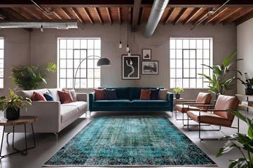 Turkoois vintage - Vloerkleed - 285 cm - 165 cm - met, Nieuw