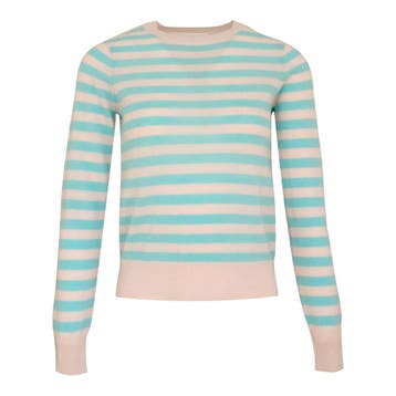 Absolut Cashmere • gestreepte kasjmier trui • XS, Verzenden, Nieuw, Maat 34 (XS) of kleiner, Groen