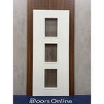 Caracas wit (Opdek rechtsdraaiend, Deur met glas), 80 tot 100 cm, Binnendeur, Nieuw, Ophalen of Verzenden