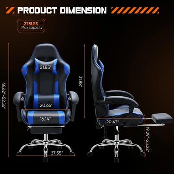 Ergonomische Racing Gamestoel PU met Hoofdsteunen Lendensteu, Verzenden, Nieuw