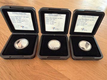 Nederland. 1 Gulden 2001, Lot van 3 stuks (Zonder, Postzegels en Munten, Munten | Nederland