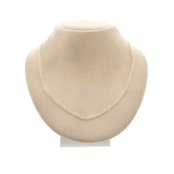 9 karaat ketting met bergkristal kralen, Gebruikt, Geel, Ophalen of Verzenden, Met edelsteen