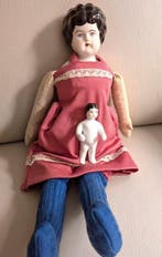 Cabeza de porcelana china - Pop Dos muñecas antiguas de