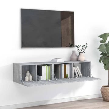 vidaXL 2-delige Tv-meubelset bewerkt hout grijs sonoma, Huis en Inrichting, Kasten | Televisiemeubels, Verzenden, Nieuw, 50 tot 100 cm