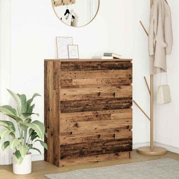 vidaXL Dressoir 80x35x99 cm spaanplaat oud hout, Verzenden, Nieuw, Overige houtsoorten