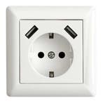 Ledmaxx Inbouw contactdoos zuiver wit met 2x USB 2800mA, Ophalen of Verzenden, Nieuw