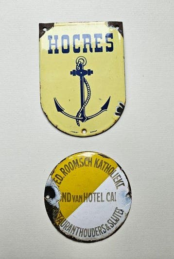 Langcat Bussum - deurpostje Hocres - Emaille bord (2) -