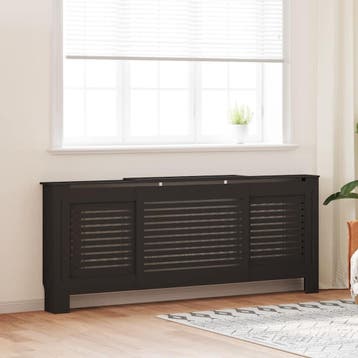 vidaXL Radiatorombouw 205 cm MDF zwart, Doe-het-zelf en Verbouw, Verwarming en Radiatoren, Verzenden, Nieuw