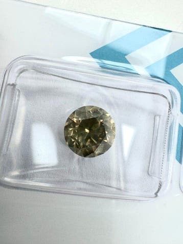 1 pcs Diamant (Natuurlijk gekleurd) - 2.07 ct - Rond - Fancy, Nieuw