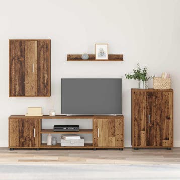 vidaXL Tv-meubelset Oud Hout Bewerkt hout, 100 tot 150 cm, Verzenden, Nieuw, Minder dan 100 cm