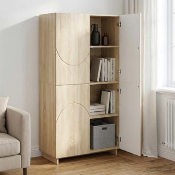 vidaXL buffetkast Sonoma Eiken 79x41x151 cm Bewerkt hout, Verzenden, Nieuw, 50 tot 100 cm, Minder dan 100 cm